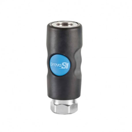Raccord rapide air comprimé PREVOST - Filetage F.1/4" in M.1/4" - ISO B8 - Corps composite - Bouton bleu