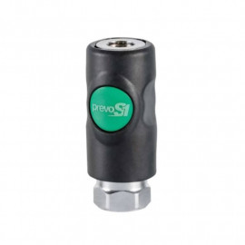 Raccord rapide air comprimé PREVOST - Filetage M.1/2" in F.1/2" - Européen 7.2/7.4mm - Corps composite - Bouton vert