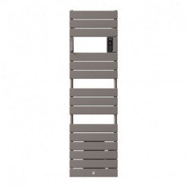 Radiateur sèche-serviettes électrique étroit Riviera 2 - Avec soufflerie - 750+1000W - Gris roche