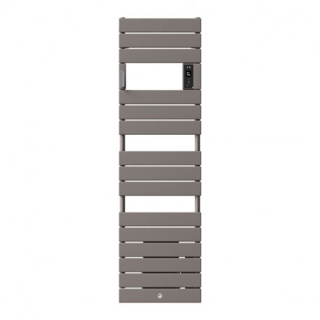 Radiateur sèche-serviettes électrique étroit Riviera 2 - Avec soufflerie - 750+1000W - Gris roche