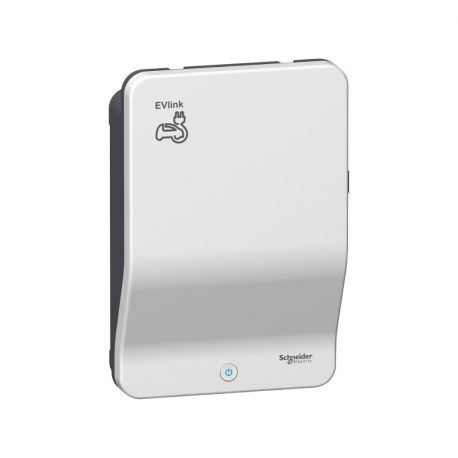 Borne de recharge EVlink Smart Wallbox - IP54 - 1 prise T2S + prise domestique - 3 à 22kW - Contrôle RFID