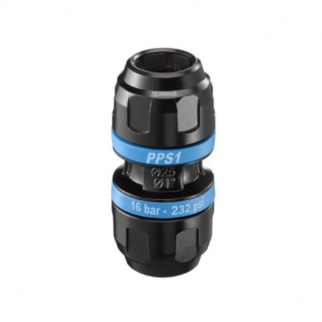 Raccord union pour air comprimé PPS1 UN25 Prevost - Ø 25mm - Aluminium - Noir