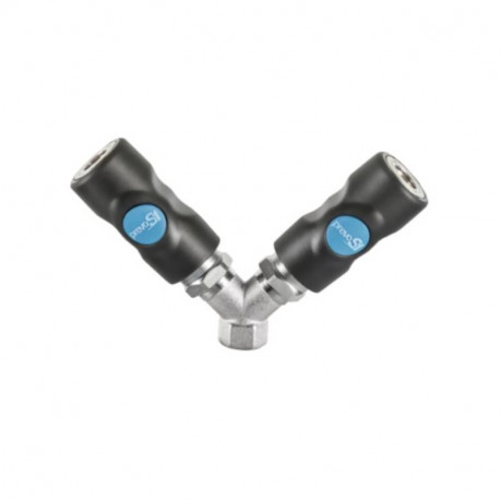 Distributeur 2 directions ISI 068101 Prevost - Filetage F.1/4" - ISO B - Acier traité