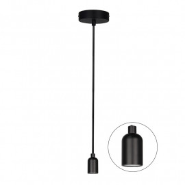Suspension Époque E27 Aric - 60W - Sans ampoule - Noir mat