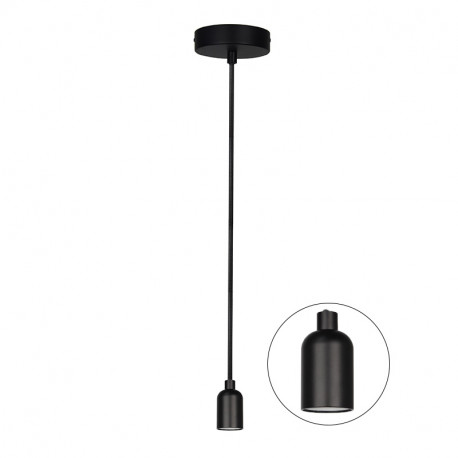 Suspension Époque E27 Aric - 60W - Sans ampoule - Noir mat