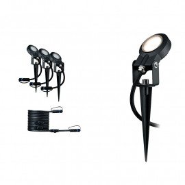 Kit d'extansion Sting Plug § Shine Paulmann - 3 Projecteurs de jardin LED