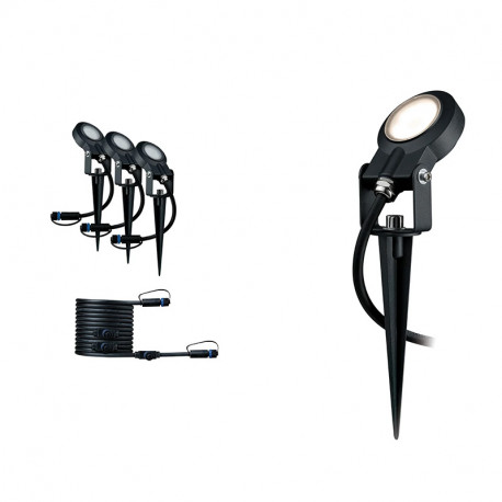 Kit d'extansion Sting Plug § Shine Paulmann - 3 Projecteurs de jardin LED