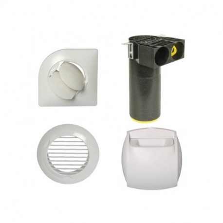 Kit Auto extraction et insufflation pour T3/T4 Aldes - Pour conduit Optiflex Ø 75mm - Blanc