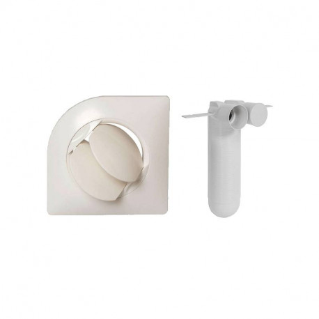 Kit insufflation bouche Bio 125mm Aldes - Pour conduit Optiflex Ø 75mm - Blanc