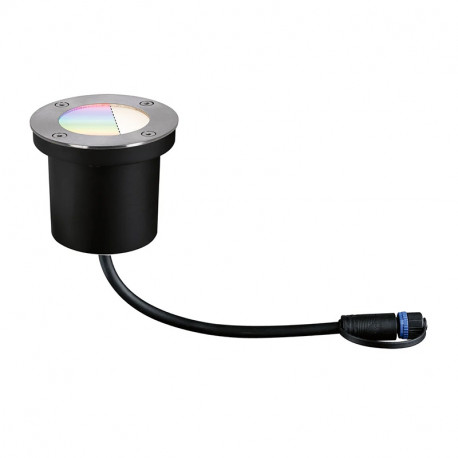 Spot individuel encastré de sol LED Plug & Shine Paulmann - 1x3.6W - IP65 - Argent