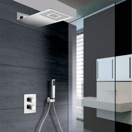 Ensemble de douche à encastrer Flag Paini - Douche de tête 500x220 mm - Chromé