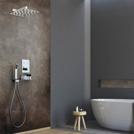 Ensemble de douche à encastrer Odyssée Paini - Pomme de tête 250x250 mm