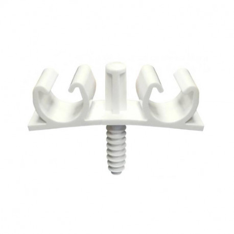 Sachet 15 fixations Fix-Ring Multi Plomberie doubles ING Fixations - Pour tubes PER, multicouche ou cuivre - Ø16 à 20mm - Blanc