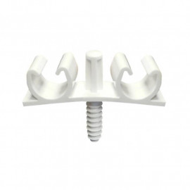 Sachet 5 fixations Fix-Ring Multi Plomberie doubles ING Fixations - Pour tubes PER, multicouche ou cuivre - Ø20 à 26mm - Blanc