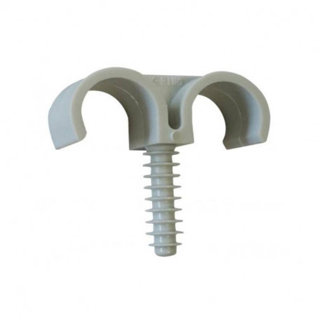 Sachet de 25 fixations Fix-Ring ING Fixations - Double - Pour gaines et tubes - Ø22mm - Gris