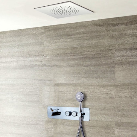 Ensemble de douche à encastrer Spirit Paini - Pomme de tête 350 mm - Chromé