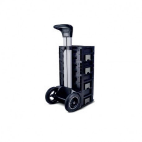 Caisson de transport CM80 + trolley e-robur - 2 malettes - Noir
