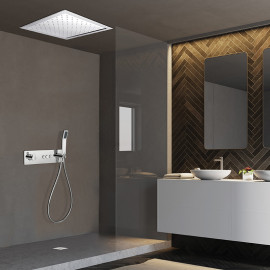 Ensemble de douche à encastrer Odyssée Paini - Pomme de tête 400x400 mm - Chromé