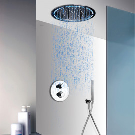 Ensemble de douche à encastrer Rain Light Techno Paini - Douche de tête led Ø 365 mm - Chromé