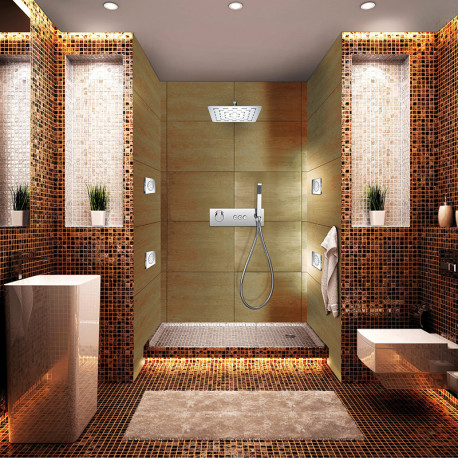 Ensemble de douche à encastrer Odyssée Paini - Douche de tête Ø 250 mm - Chromé