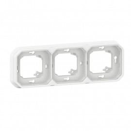 Support de plaque Plexo Legrand - IP55 - 3 postes horizontaux - Blanc