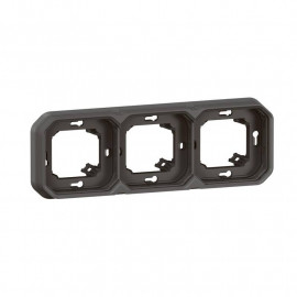 Support de plaque étanche Plexo Legrand - Pour montage encastré - 3 postes - Anthracite