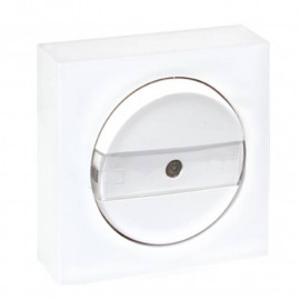 Bouton poussoir avec porte-étiquette lumineux Dune Eur'Ohm - Complet - Blanc - NF