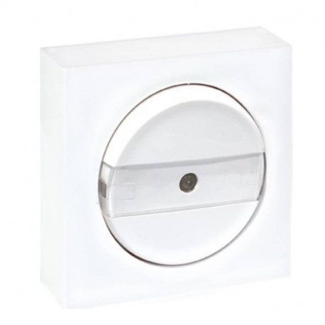 Bouton poussoir avec porte-étiquette lumineux Dune Eur'Ohm - Complet - Blanc - NF