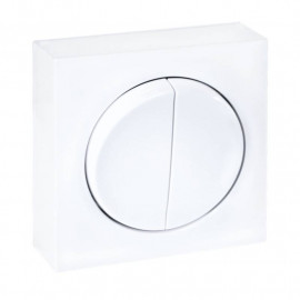 Double bouton poussoir Dune Eur'Ohm - Complet - Blanc - NF
