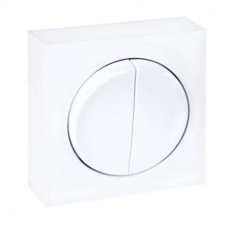 Va-et-vient + bouton poussoir Dune Eur'Ohm - Complet - Blanc - NF