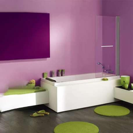 Pare baignoire Ixia Aquance - 1 volet - Pivotant - Relevable - Profilé Silver