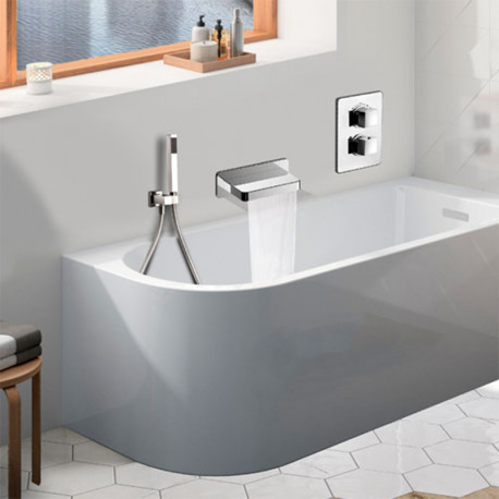 Ensemble bain douche à encastrer Dax Paini - Bec cascade - Chromé
