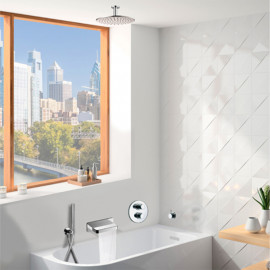 Ensemble bain douche à encastrer Cox 3 sortie Paini - Bec cascade - Douche de tête 250mm plafond- Chromé