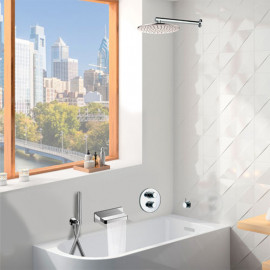 Ensemble bain douche à encastrer Cox 3 sortie Paini - Bec cascade - Douche de tête 250mm mural