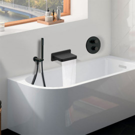 Ensemble bain douche à encastrer Cox Paini - PVD noir mat brossé