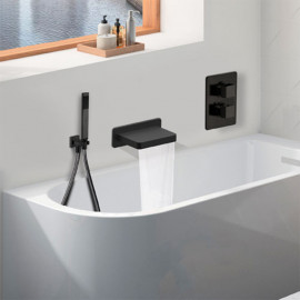 Ensemble bain douche à encastrer DAX Paini - PVD noir mat brossé