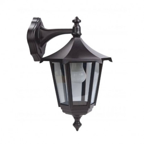 Applique murale extérieure Monaco Aric - E27 - 100W max - IP43 - Sans ampoule - Noir - Fixation haute