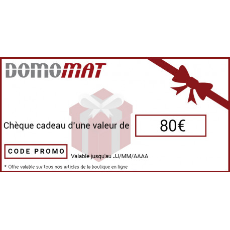 Chèque cadeau Domomat de 80€