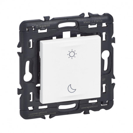 Commande sans fil sans pile Lever/Coucher Legrand - Self-e Mosaic with Netatmo - Blanc - Sans plaque