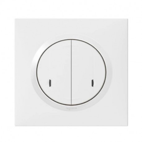 Lot de 10 interrupteurs doubles connectés Dooxie with Netatmo Legrand - Avec neutre - Blanc - Complet