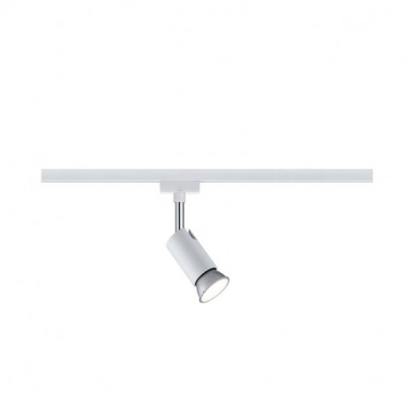 Spot individuel sur rail Pure I URail Paulmann - GU10 - 10W max - Dimmable - Blanc/ chromé - Sans ampoule