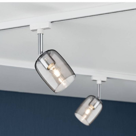 Paulmann URail Spot Blossom – Deckenfluter Mit G9-Sockel, Max. 10W | Chrom, Dekorativer Glasschirm