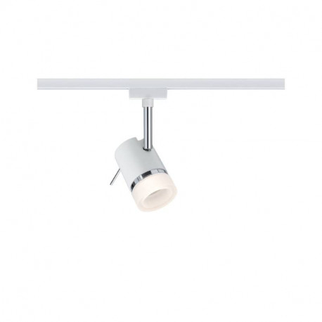 Spot sur rail Pipe URail Paulmann - GU10 - 10W max - Dimmable - Blanc/ chromé - Sans ampoule