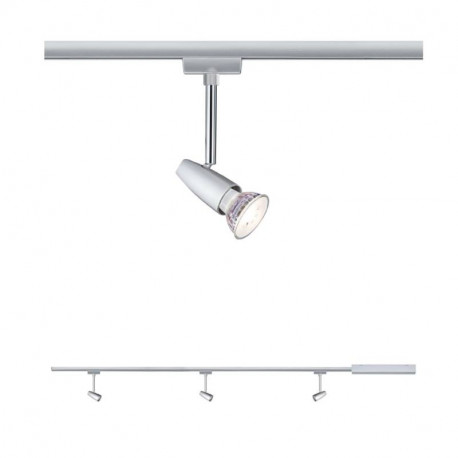 Kit URail Barelli Paulmann - GU10 - 3x10W - Dimmable - Chrome mat / chrome