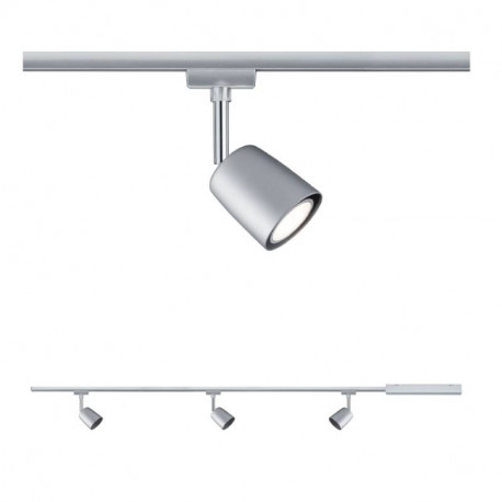 Kit URail Cover Paulmann - GU10 - 3x10W - Dimmable - Chrome mat / chrome
