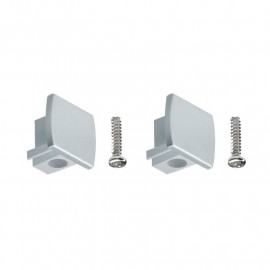 Kit de 2 embouts universels pour rails URail Paulmann - Plastique - Chrome