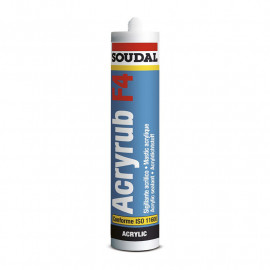 Mastic acrylique Acryrub F4 Soudal - Blanc - Cartouche 300ml