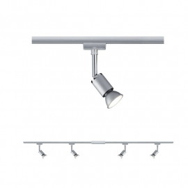 Kit URail Pure II Paulmann - GU10 - 4x10W - Dimmable - Chrome mat / chrome