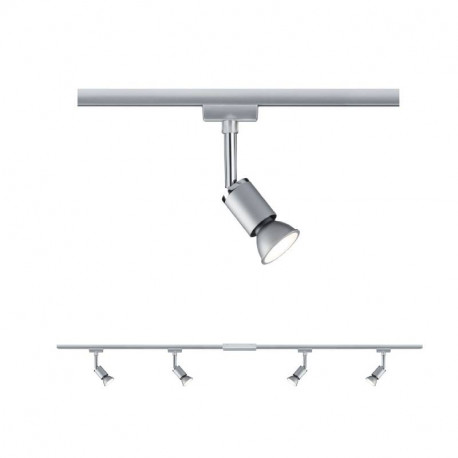 Kit URail Pure II Paulmann - GU10 - 4x10W - Dimmable - Chrome mat / chrome