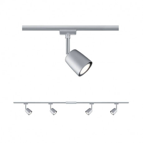 Kit URail Cover Paulmann - GU10 - 4x10W - Dimmable - Chrome mat / chrome